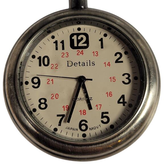 Details Pocket Watch with 14" Chain, Quartz Movement, Works New Battery - Picture 8 of 15